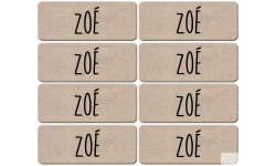 Prénom Zoé - 8 stickers de 5x2cm - Sticker/autocollant