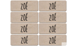 Prénom Zoé - 8 stickers de 5x2cm - Sticker/autocollant
