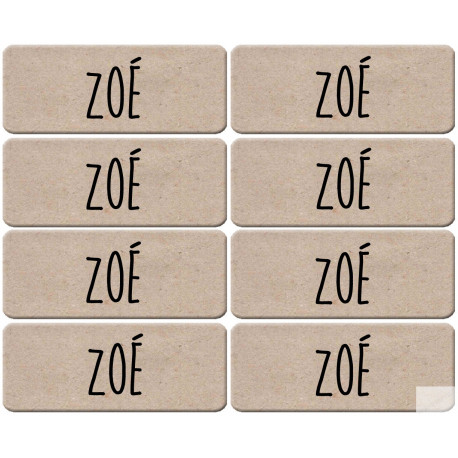 Prénom Zoé - 8 stickers de 5x2cm - Sticker/autocollant