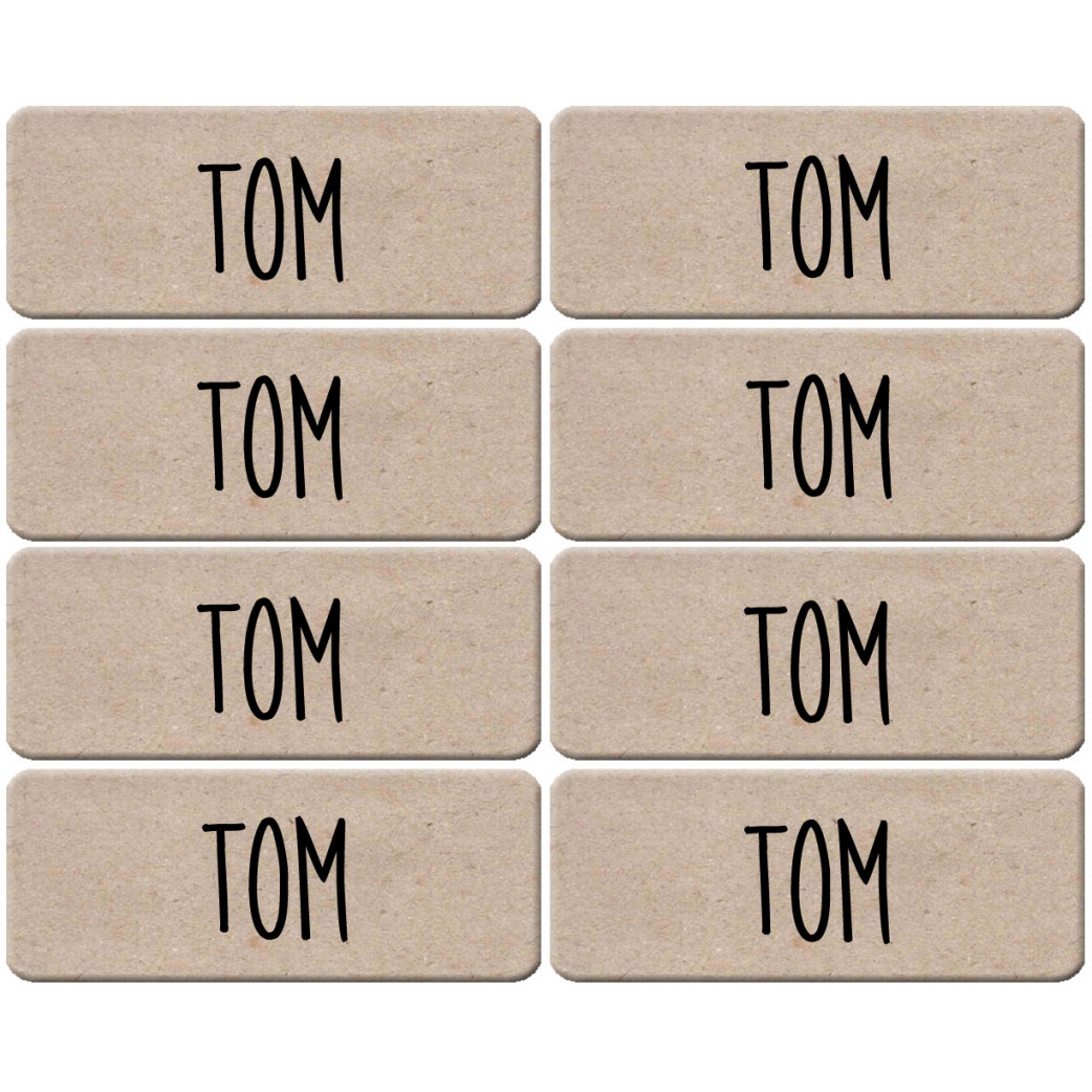Prénom Tom - 8 stickers de 5x2cm - Sticker/autocollant