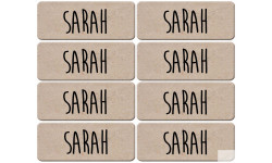 Prénom Sarah - 8 stickers de 5x2cm - Sticker/autocollant