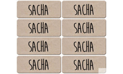 Prénom Sacha - 8 stickers de 5x2cm - Sticker/autocollant