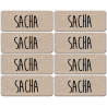 Prénom Sacha - 8 stickers de 5x2cm - Sticker/autocollant
