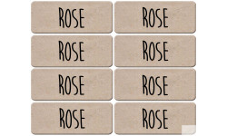 Prénom Rose - 8 stickers de 5x2cm - Sticker/autocollant