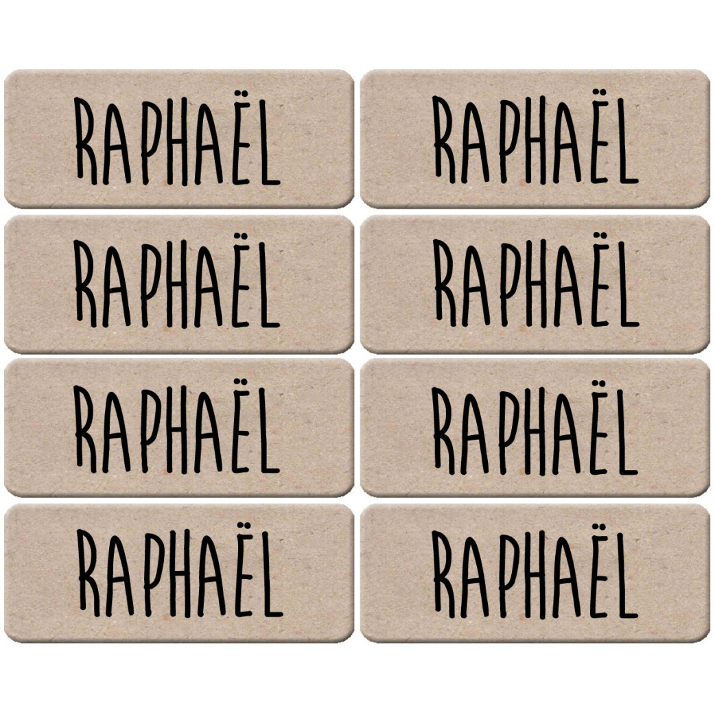 Prénom Raphaël - 8 stickers de 5x2cm - Sticker/autocollant