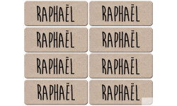 Prénom Raphaël - 8 stickers de 5x2cm - Sticker/autocollant