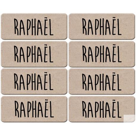 Prénom Raphaël - 8 stickers de 5x2cm - Sticker/autocollant