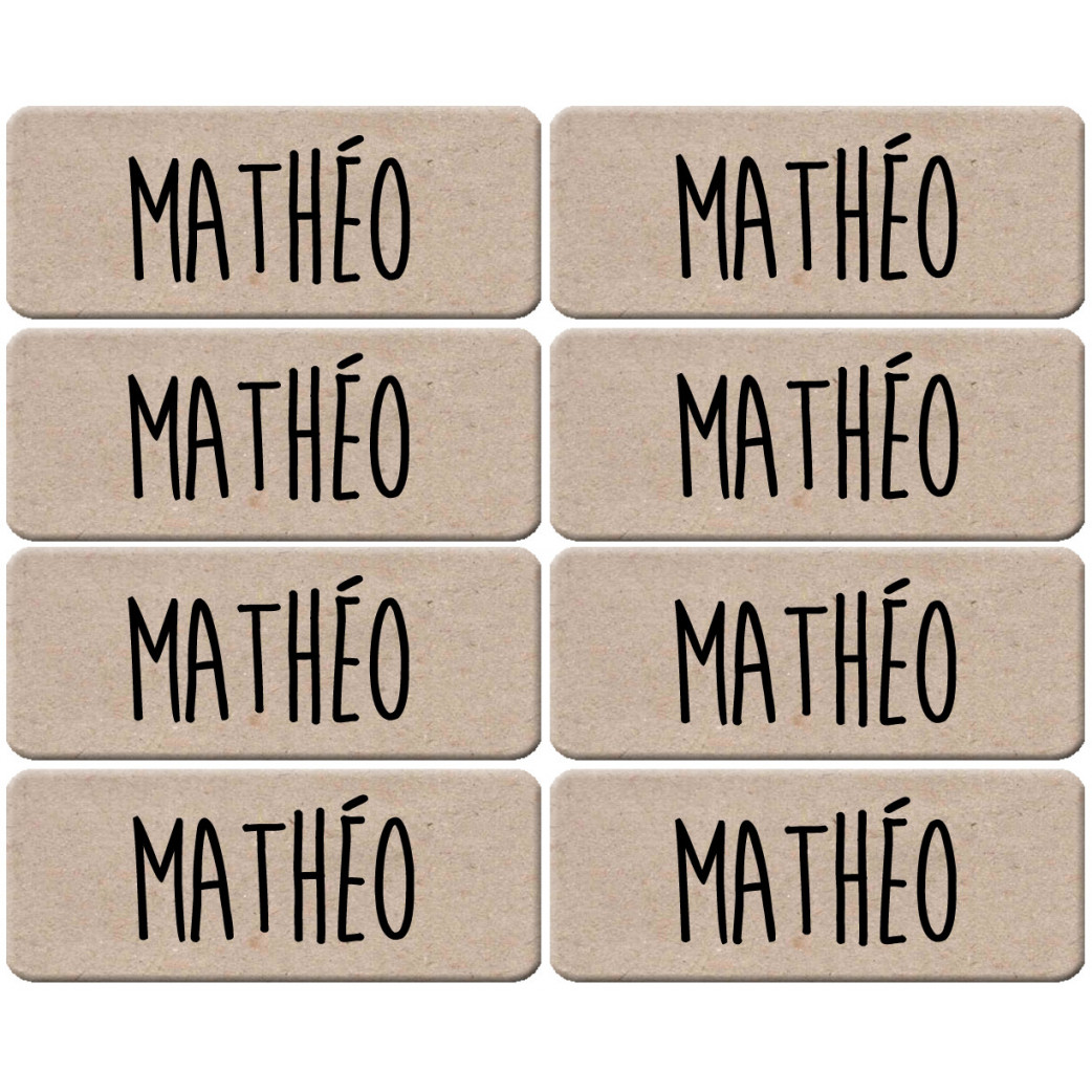 Prénom Mathéo - 8 stickers de 5x2cm - Sticker/autocollant