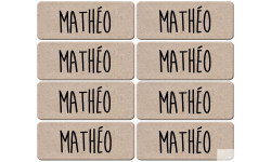 Prénom Mathéo - 8 stickers de 5x2cm - Sticker/autocollant