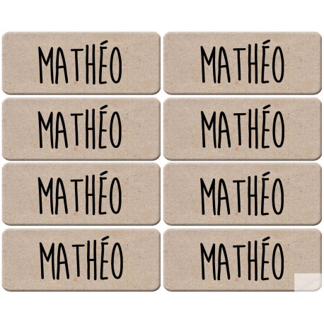 Prénom Mathéo - 8 stickers de 5x2cm - Sticker/autocollant