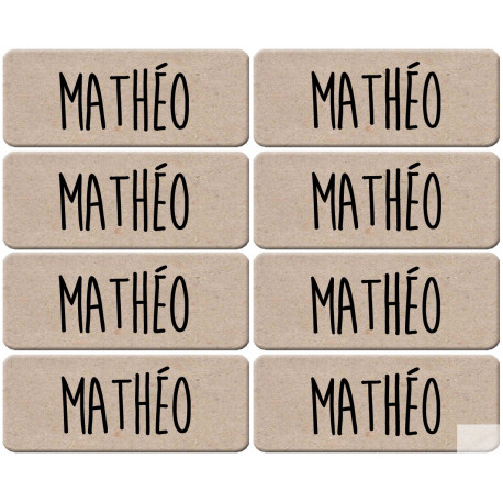 Prénom Mathéo - 8 stickers de 5x2cm - Sticker/autocollant