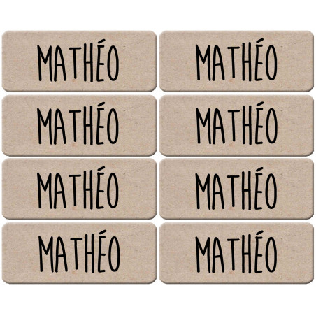 Prénom Mathéo - 8 stickers de 5x2cm - Sticker/autocollant