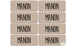 Prénom Manon - 8 stickers de 5x2cm - Sticker/autocollant