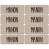 Prénom Manon - 8 stickers de 5x2cm - Sticker/autocollant