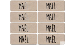 Prénom Maël - 8 stickers de 5x2cm - Sticker/autocollant