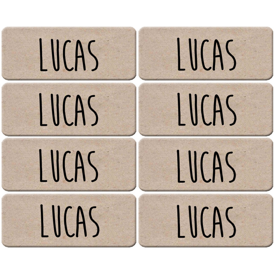 Prénom Lucas - 8 stickers de 5x2cm - Sticker/autocollant