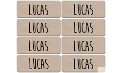 Prénom Lucas - 8 stickers de 5x2cm - Sticker/autocollant