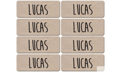 Prénom Lucas - 8 stickers de 5x2cm - Sticker/autocollant