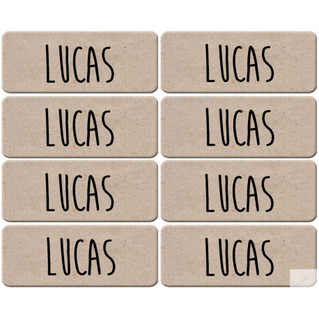 Prénom Lucas - 8 stickers de 5x2cm - Sticker/autocollant