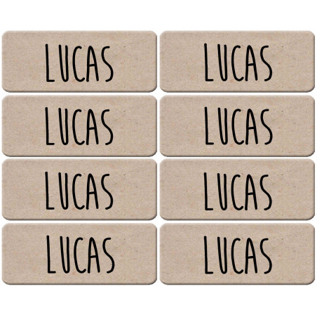 Prénom Lucas - 8 stickers de 5x2cm - Sticker/autocollant