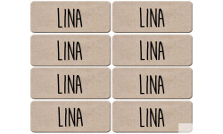 Prénom Lina - 8 stickers de 5x2cm - Sticker/autocollant