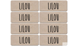 Prénom Lilou - 8 stickers de 5x2cm - Sticker/autocollant