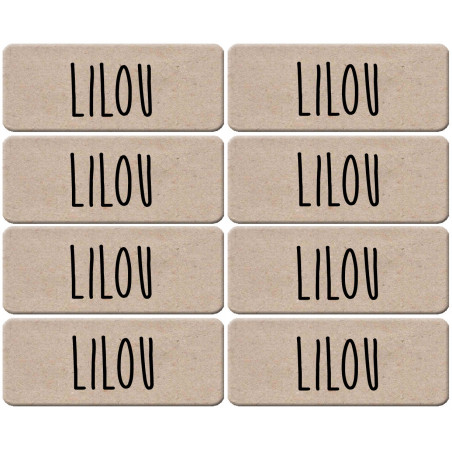 Prénom Lilou - 8 stickers de 5x2cm - Sticker/autocollant