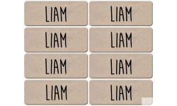 Prénom Liam - 8 stickers de 5x2cm - Sticker/autocollant