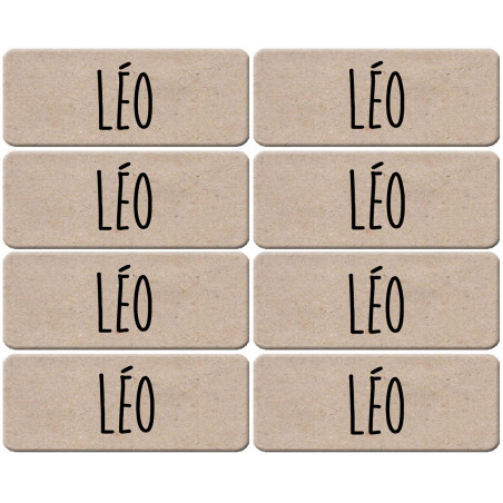Prénom Léo - 8 stickers de 5x2cm - Sticker/autocollant