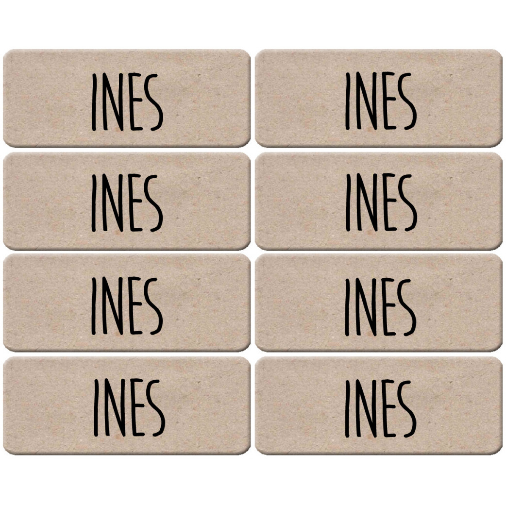Prénom Inés - 8 stickers de 5x2cm - Sticker/autocollant