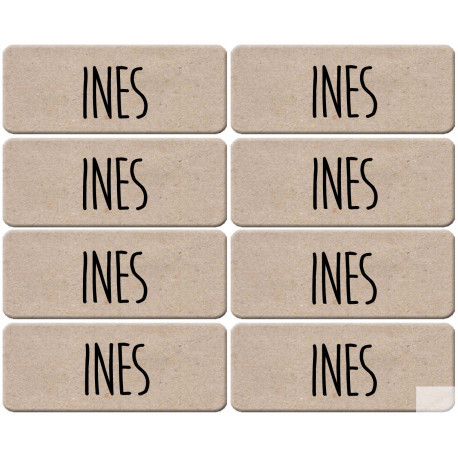 Prénom Inés - 8 stickers de 5x2cm - Sticker/autocollant