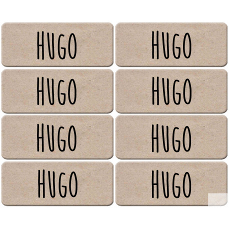 Prénom Hugo - 8 stickers de 5x2cm - Sticker/autocollant