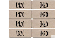 Prénom Enzo - 8 stickers de 5x2cm - Sticker/autocollant