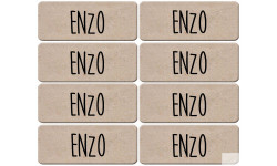 Prénom Enzo - 8 stickers de 5x2cm - Sticker/autocollant