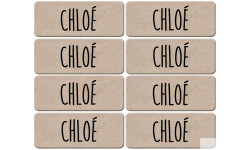 Prénom Chloé - 8 stickers de 5x2cm - Sticker/autocollant
