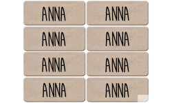 Prénom Anna - 8 stickers de 5x2cm - Sticker/autocollant