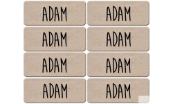 Prénom Adam - 8 stickers de 5x2cm - Sticker/autocollant