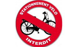 stationnement vélo interdit - 15cm - Sticker/autocollant