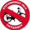 stationnement vélo interdit - 15cm - Sticker/autocollant