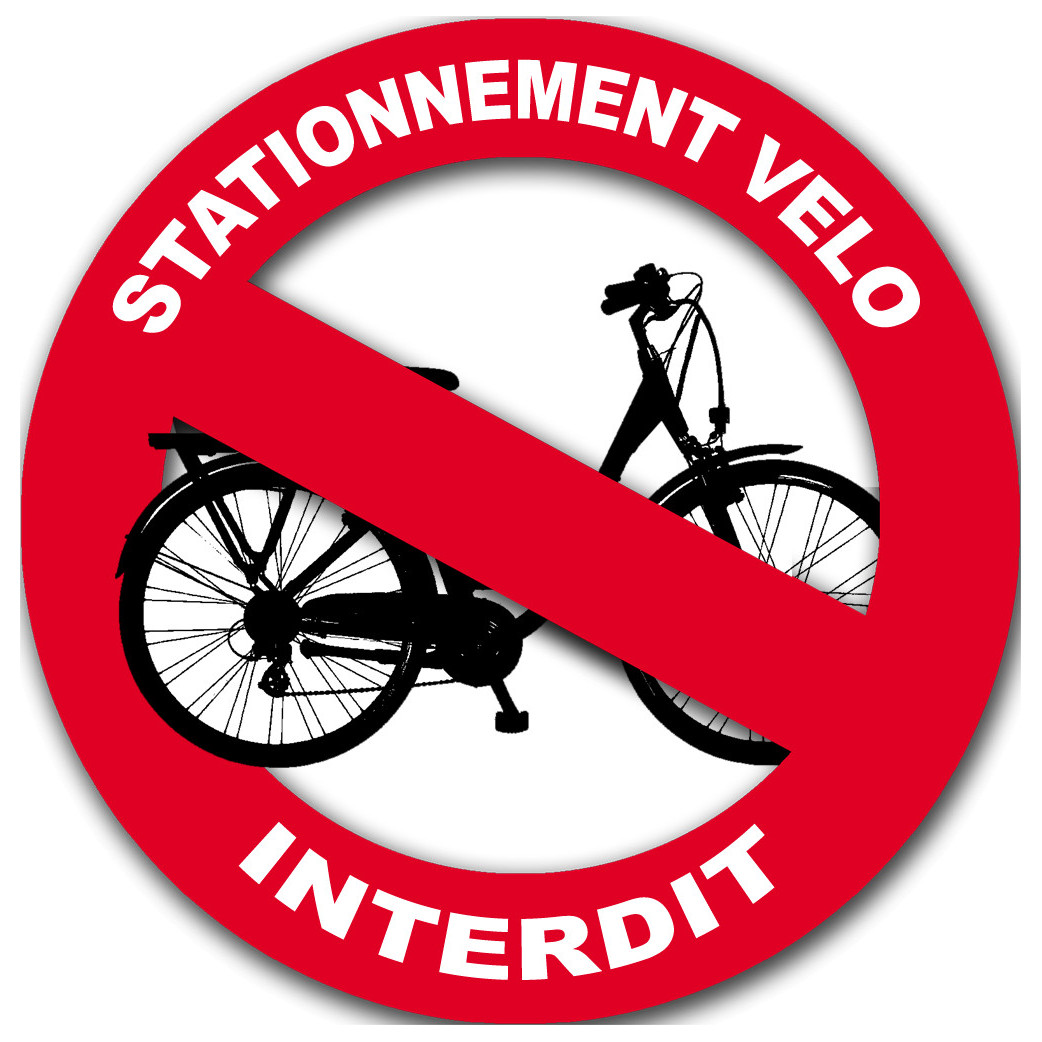 stationnement vélo interdit - 10cm - Sticker/autocollant