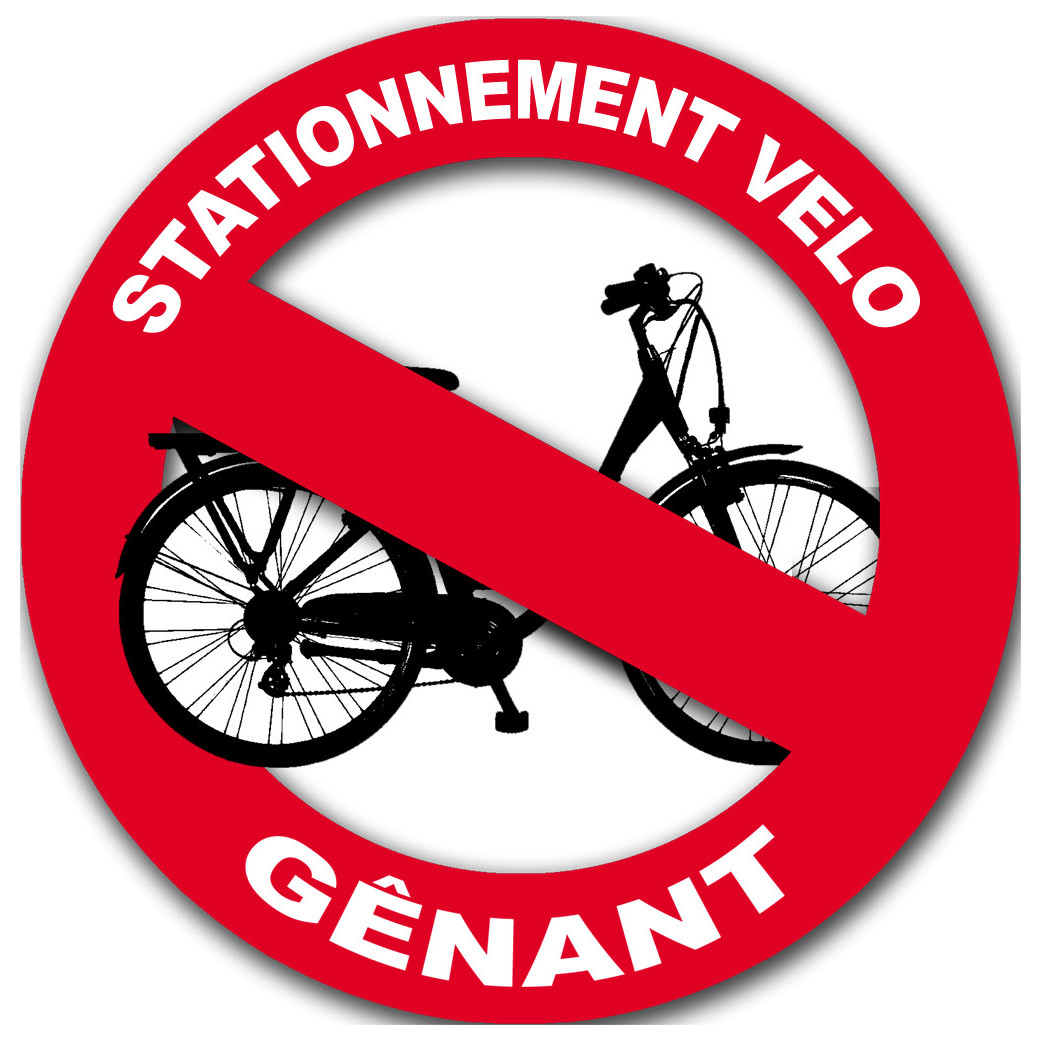 stationnement vélo gênant - 10cm - Sticker/autocollant