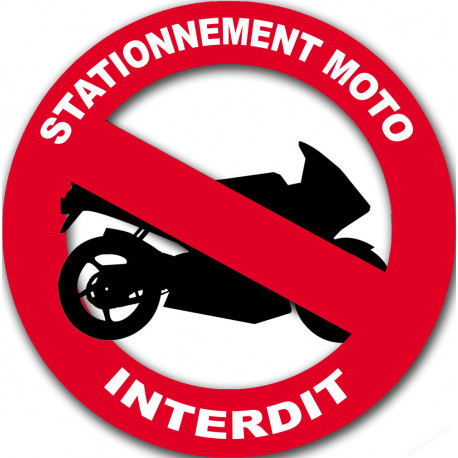 stationnement moto interdit - 15cm - Sticker/autocollant