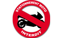 stationnement moto interdit - 10cm - Sticker/autocollant