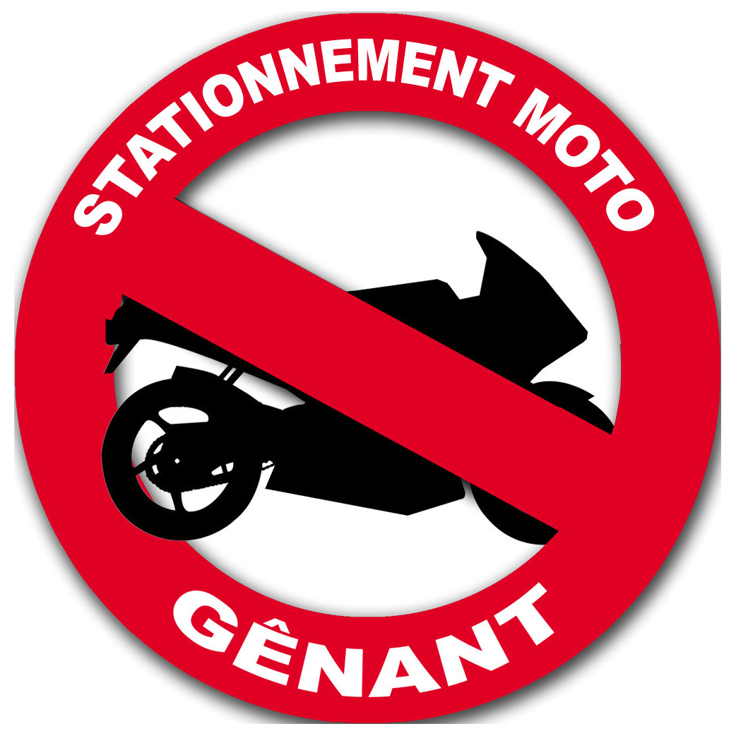 stationnement moto gênant - 20cm - Sticker/autocollant