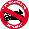 stationnement moto gênant - 15cm - Sticker/autocollant