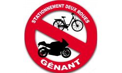 stationnement 2 roues gênant - 20cm - Sticker/autocollant