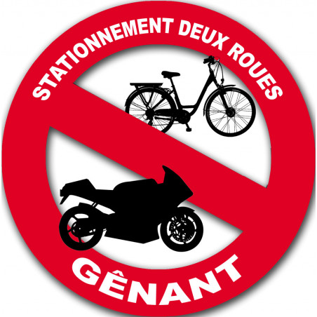 stationnement 2 roues gênant - 20cm - Sticker/autocollant