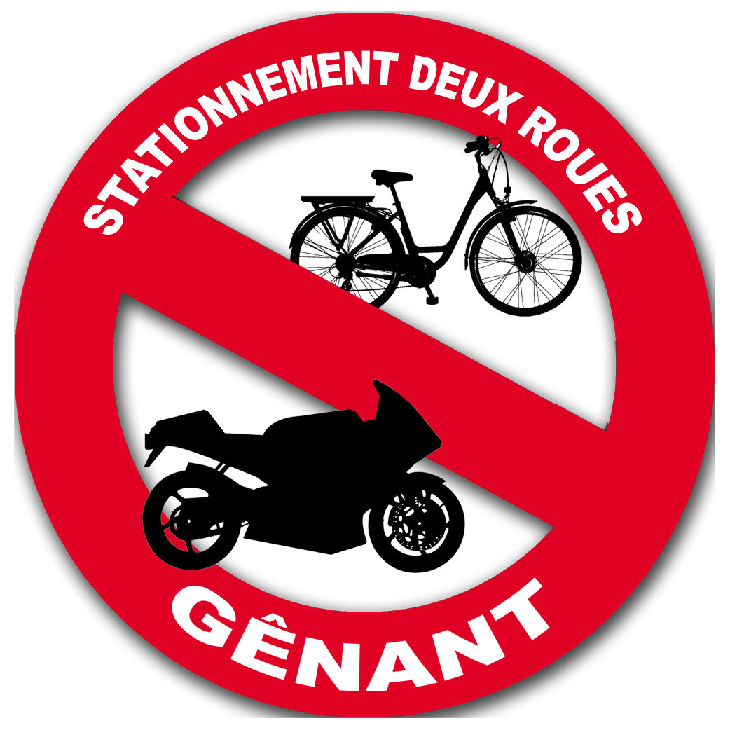 stationnement 2 roues gênant - 10cm - Sticker/autocollant
