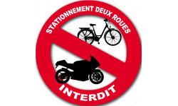 stationnement 2 roues interdit - 15cm - Sticker/autocollant