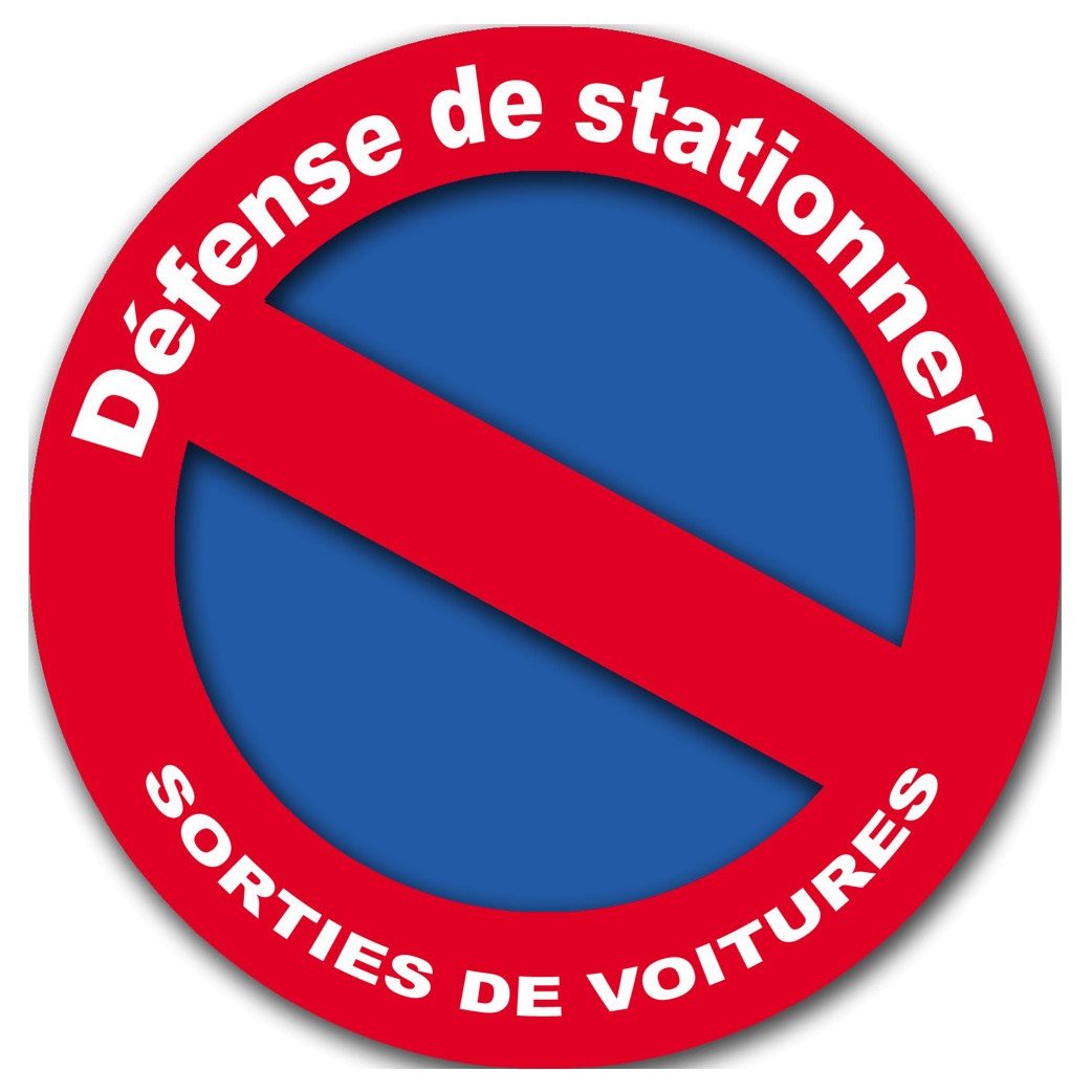 Défense de stationner - 10cm - Sticker/autocollant